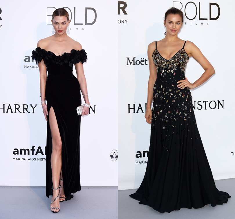 Star Look: лучшие образы гостей благотворительного вечера amfAR в Каннах. Карли Клосс в Marchesa, Ирина Шейк в Miu Miu