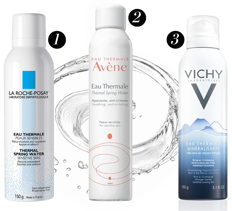 1. Термальная вода La Roche-Posay для чувствительной кожи; 2. Термальная вода Avene; 3. Минерализированная термальная вода Vichy