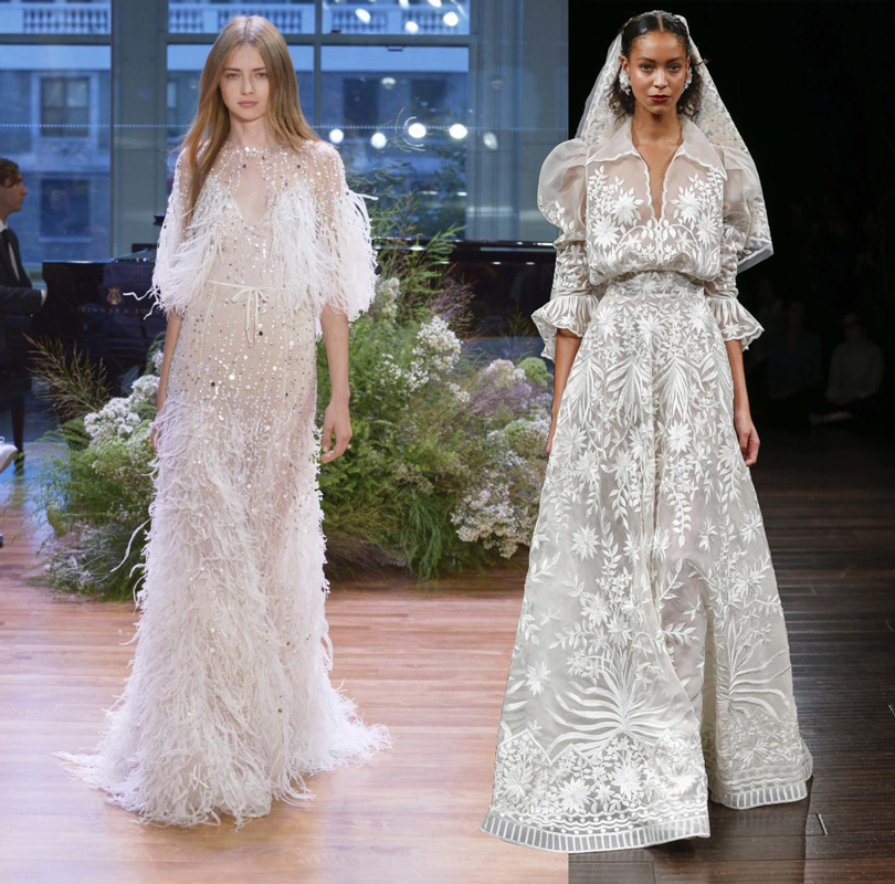 Wedding & More: 6 актуальных трендов с Недели свадебной моды в Нью-Йорке. Платья Marchesa, Naeem Khan