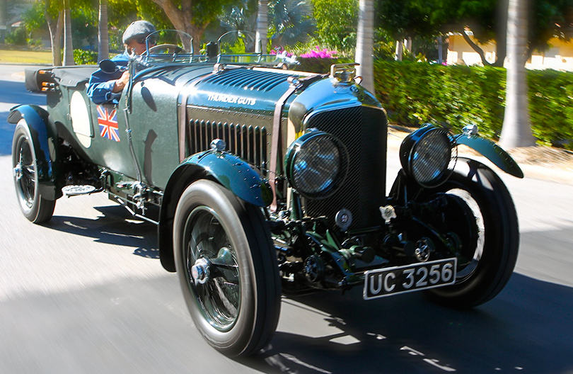 Brian Johnson of AC/DC with Thunder Guts, his 1928 Bentley 4½ litre