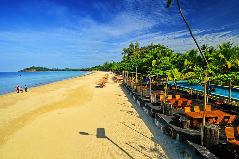 Ngapali Beach, расположенный в Нгапали, Мьянма: не слишком известный, зато чистый и очень спокойный