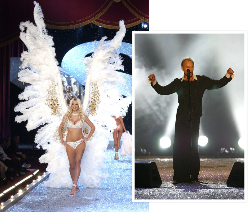 Style Notes: секреты Victoria’s Secret. Как превратить бренд в культурный феномен? 2003 год. Размах крыльев становится все больше, а шоу привлекает мировых звезд не только в качестве зрителей, но и в качестве участников (так, например, на одном из показов пел Стинг).
