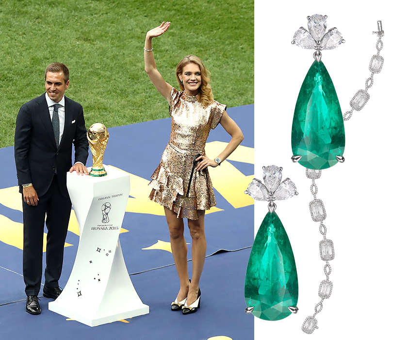 Фотоувеличение: Наталья Водянова в украшениях Chopard представила кубок FIFA и станцевала «Калинку»