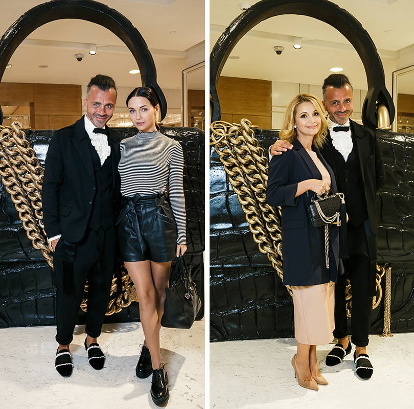 Гости Fashion's Night Out: Александр Сирадекиан с Владой Покровской (Posta-Magazine) и Ольгой Орловой