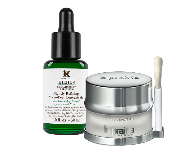 Микропилинг Nightly Refining Micro-Peel Concentrate от Kiehl’s; Cellular 3-Minute Peel от La Prairie