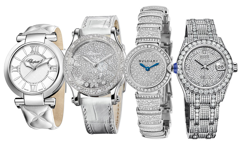 Chopard, Chopard Lady Snowflakes, Bulgari Lvcea Piccola, Rolex Oyster Perpetual Pearlmaster