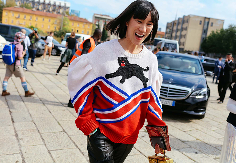 Street Style: уличный стиль на Неделе моды в Милане. Модный журналист Ева Чен