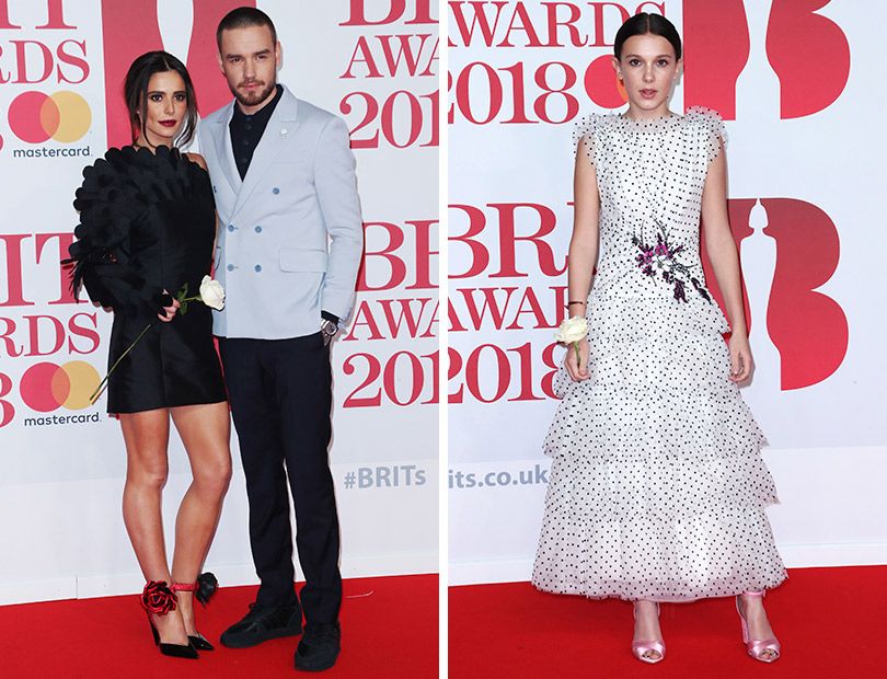 Рита Ора и другие гости премии Brit Awards 2018. Шерил Коул в Jean-Louis Sabaji и Лиам Пэйн. Милли Бобби Браун в Rodarte