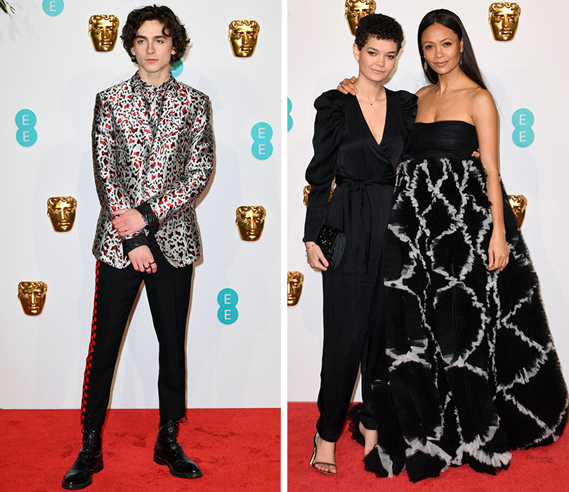 BAFTA 2019: Тимоти Шаламе. Рипли Паркер и Тэнди Ньютон в Valentino