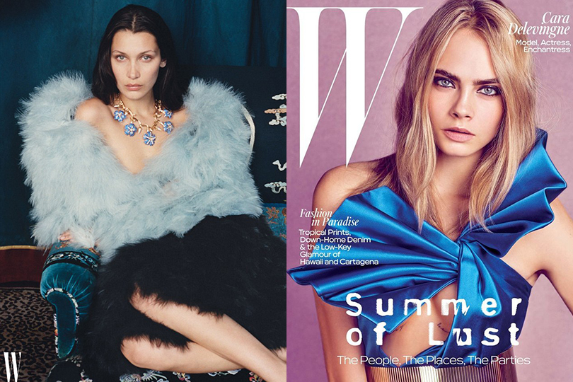 Белла Хадид и Кара Делевинь для W Magazine