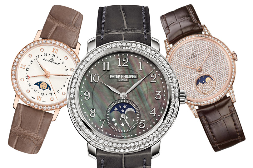 Blancpain Villeret Date Moonphase, Patek Philippe Moonphase, Zenith Elite Lady Moonphase